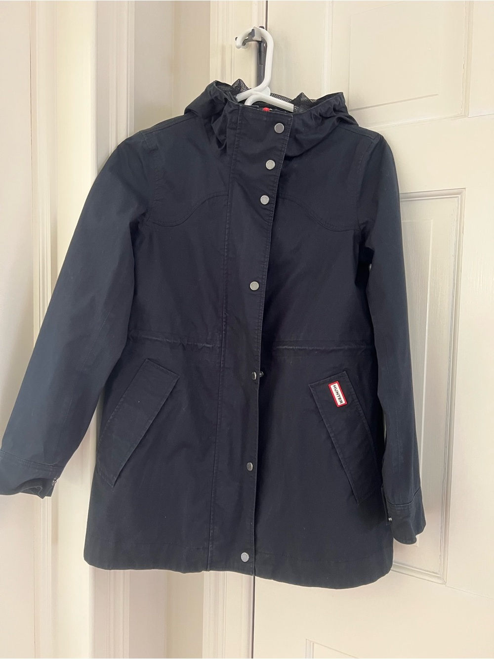 Hunter Black Hooded Rain Coat